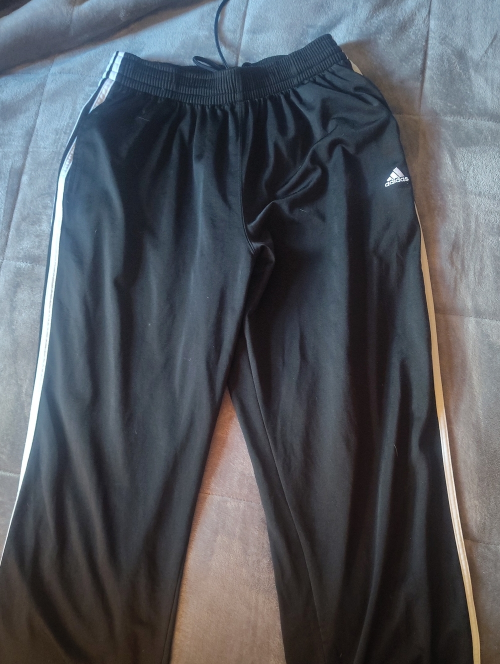 adidas Kids Black Joggers with White Side Stripes